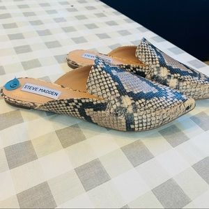 STEVE MADDEN Flat Mules Slip-on Snakeskin